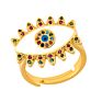 Blingbling Colorful Diamond Gold Adjustable Rings Evil Enamel Eye Open Rings Copper Pave with Zircon Band Ring