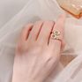 Blue Zirconia Turkish Evil Eyes Open Ring Adjustable Rose Gold Plated Double Evils Eyes Finger Ring