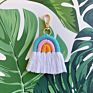 Boho Colorful Cute Gift Handmade Cotton Mini Rainbow Macrame Key Chain Keychain