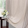 Boho Style Linen Embroidery Blackout Curtain for Living Room