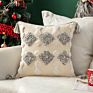 Boho Tufted Throw Pillow Cover with Handwoven Stripes Linen Cotton Decorative Cushion Case for Couch Sofa,