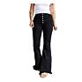 Boot Cut Jeans Women's Flared Button Jeans Slimming Pants High-Waist Women's Denim Trousers