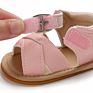 Boutique Solid Woven Leather Baby Sandals for Girls