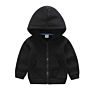 Boys Girls plus Velvet Zip up Hooded Jacket Children Solid Color Side Pocket Coat Kids Hoodies Outerwears