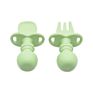 Bpa Free Toddler First Training Self Feeding Utensils Set Baby Led Weaning Utensils Silicone Baby Fork and Spoon
