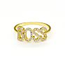 Brass Simple Men Gold Rose Popular Boss Lettering Ring