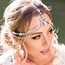 Bridal Headband Rhinestone Wedding Hair Chain Headpiece Accessories for Women Boho Forehead Head Chain Jewelry