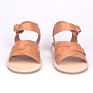 Brown Color Genuine Cow Leather Hard Rubber Sole Leather Baby Sandals for Baby Boy and Girl
