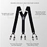 Brown Plaid Color Formal 6 Clips Braces Women Adjustable Polyester Suspenders