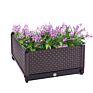 Brown Rectangular Raised Garden Bed Kit Plastic Planter Grow Box for Fresh Vegetable Flowers Succulents