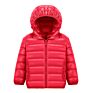 Bubble Crop Red Puffer Coat Little Boy plus Size Puffer Coat with Hood Zip up down Jacket Kids Boy Warm