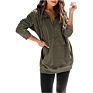 C00004 Explosive Kangaroo Pocket Half Zipper Long Sleeve Solid Color Hooded Sportswear Jogging Sportswear