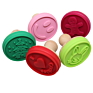Cake Silicone Stamp Cookie Cutter Wooden Handle Silicone Christmas Biscuit Cookie Stamp