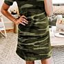 Camouflage Short Sleeves Dresses Women V Neck Mini Dress