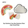 Candy Colors Disposable Tableware Paper Plates Cups Wedding Valentine Theme Set Event Birthday Party Supplies Decoration