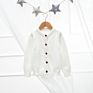 screw  neck single button cotton kids cardigan sweater