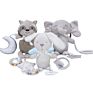Cartoon Animals Baby Cot Hanging Plush Rattles Newborn Teether Rattle Toy with Elephant Civet Cat Long-Eared Bunny