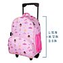 Cartoon School Backpack Bags Kids with Trolley Cute Pink Kids Trolley School Bag for School and Overnight Travel