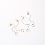 Centi Jewelry Stainless Steel Diamond Inlaid Chain Drop Earrings Ins Women Minimal Gold Chain Linked Stud Ear Cuffs