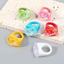 Chic Colorful Acrylic Sweet Candy Finger Rings Resin Glitter Candy Jelly Knuckle Rings for Girls