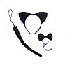 Children Baby Plush Fabric Animal Hair Accessories Cat Ears Leopard Tiger Tail Bow Hair Ties Kids Halloween Head Bands Headband