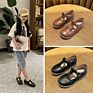 Children Comfortable Light Casual Shoes Kids Back to School Leather Shoes Black for Girls