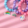 Children Kids Resin Beads Bracelets Colorful Rainbow Cartoon Charm Pendant Bracelets