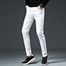 Chinese Customized White Denim Men's Jeans Design Mens Jeans Slim Pencil Pants