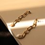 Chris April Jewelry 316L Stainless Steel Pvd Gold Plated Freshwater Pearl Horseshoe Buckle Chain Earring