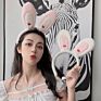 Christmas Party Hair Accessories Pink White Long Ears Bunny Headband Rabbit Furry Headband