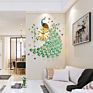 Christmas Year Gift European Style Classic Mute Gold Peacock Decorate Metal Wall Clock