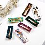 Clarmer 80 Colors Women Acetic Acid Hair Clips Hair Accessories Elegant Golden Flakes Geometric Hollow Acrylic Hair Clip