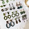 Clarmer Spring Design Korean Jewelry Geometric Enamel Acrylic Resin Pendant Earrings for Women