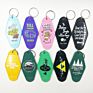 foiled logo blank round plastic Retro vintage motel hotel room key tag