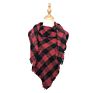 Classic Vintage Polyester Red Black White Check Plaid Heavy Brushed Triangle Scarf Shawl