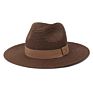 Classical Panama Fedora Straw Hat Women Wide Brim Roll up Hat Fedora Beach Sun Straw Panama Hat