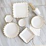 Cloud Shape Recyclable Paper Plates Disposable Bowls Cake Plate for Birthday Party