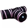 Collapsible Cat Tunnel Pet Toy 3 Ways and Peek Hole Cat Play Toy with Ball