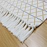 Color with Tassels Cotton Woven Geometrical Line Kitchen Living Room 2Mm Area Rugs