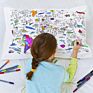 Color Your Own Pillow Case Doodle World Map Pillowcase with 10 Washable Fabric Markers