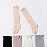 Colorful Childhood Solid Striped Soft Cotton Thin Girls Boys Socks Newborn Ruffles Baby Knee High Socks Spring Autumn Style