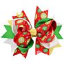 Colorful Layered Ribbon Bowknot Hairpin Children Kids Girls Christmas Hair Bow Clip Accessories for Gift