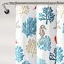 Coral Coast Reef Feather Polyester Fabric Shower Curtain Waterproof Printing Bathroom Shower Curtain