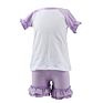 Cotton Kids Clothes Ruffle Shorts Sleeve Shirts O Neck Clothing Set Outfits 2 Piece Shorts Outfits Set for Baby Girls
