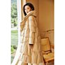 Cream Color Retail Stock a Lot Womens Quilted Long White Duck down Puffer Jacket