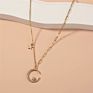Creative Design Exquisite Clavicle Chain Star Moon Rhinestone Necklace for Women