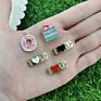 Creative Funny Cake Cartoon Earrings Cupcake Jewelry Set Cute Women Girls