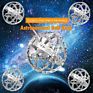 Creative Silver Sphere-Ring Foldable Ball Complex Rotating Cosmic Finger Astronomical Ring for Men