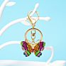 Crystal Butterfly Keychain Full Rhinestone Key Chain for Women Girl Car Handbag Bag Charm Pendant Key Ring