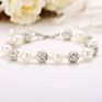 Crystal Faux Pearl Bracelet for Lady Classic Simple Design Bracelets for Women